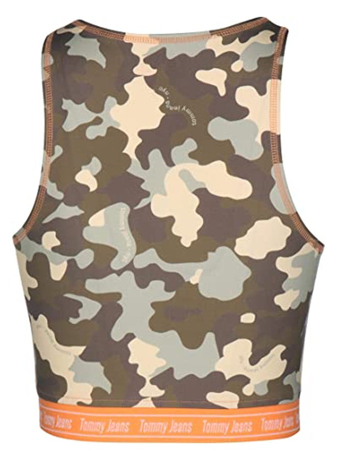 Crop Top Camo Print / Olive Tree