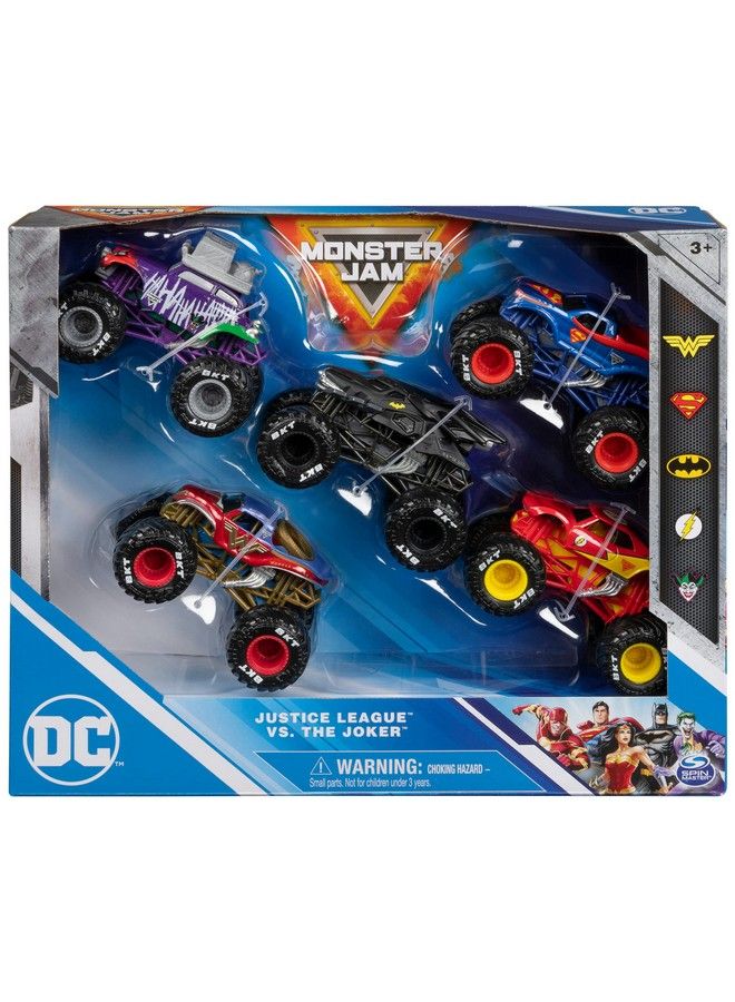 Justice League Vs. The Joker 5Pack Official The Flash Superman Wonder Woman Batman The Joker DieCast Monster Trucks 1:64 Scale Kids Toys For Boys And Girls Ages 3 And Up