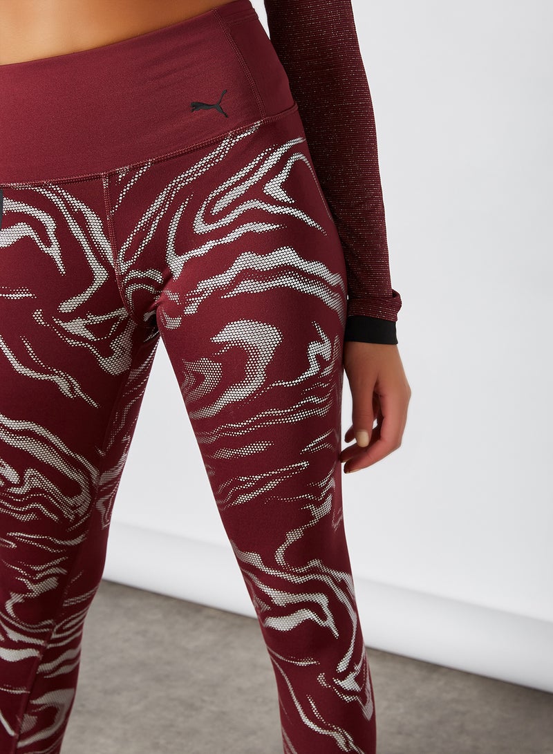 Brave Shine Training Tights Burgundy/SIlver