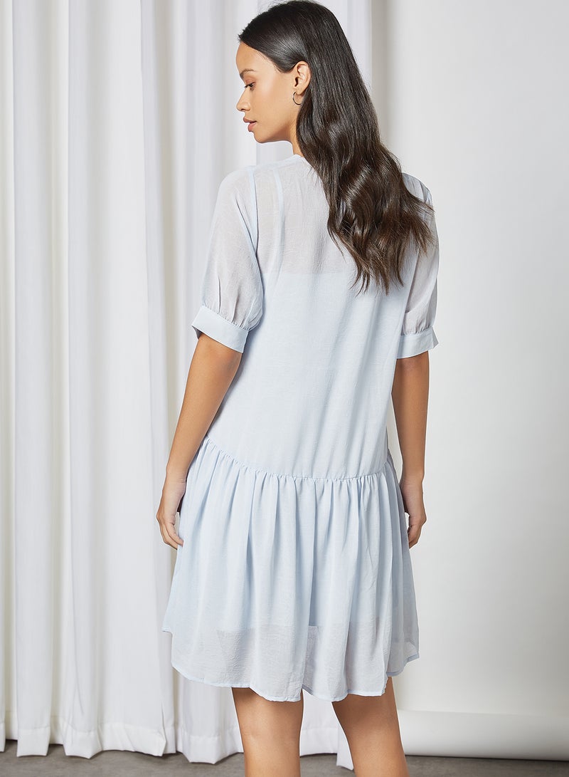 Peplum Mini Dress Arctic Ice