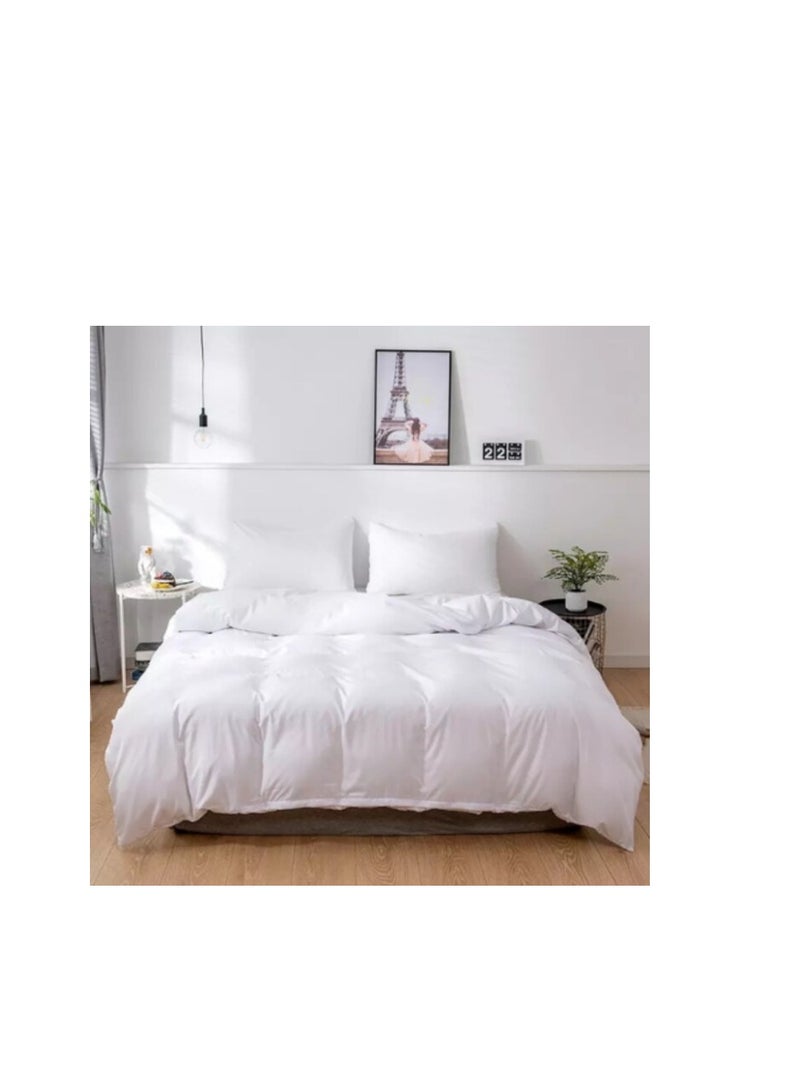 LUNA HOME Premium collection King size 6 pieces Bedding Set without filler, Plain Snow White Color