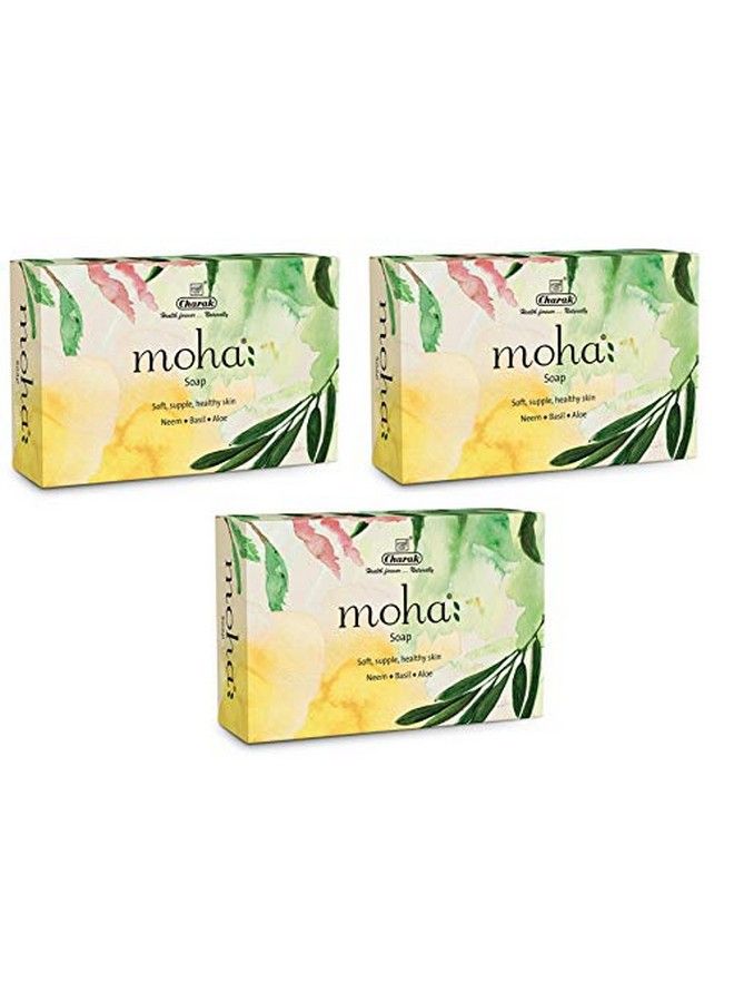 Moha Herbal Soap 100 Gram X 3 With Goodness Of Aloe Vera Gel Basil & Neem Bathing Soap Face & Body Soap Unisex Product