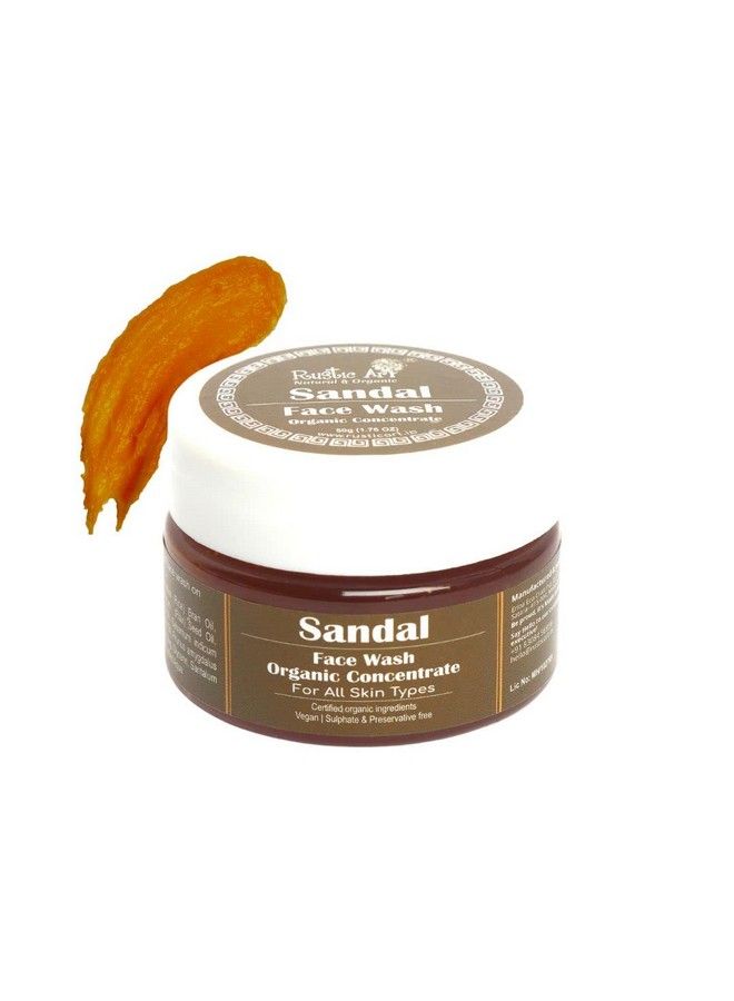 Organic Sandal Face Wash Concentrate ; Combination To All Skin Types ; Deep Cleansing Glowing Skin ; 50 Gm