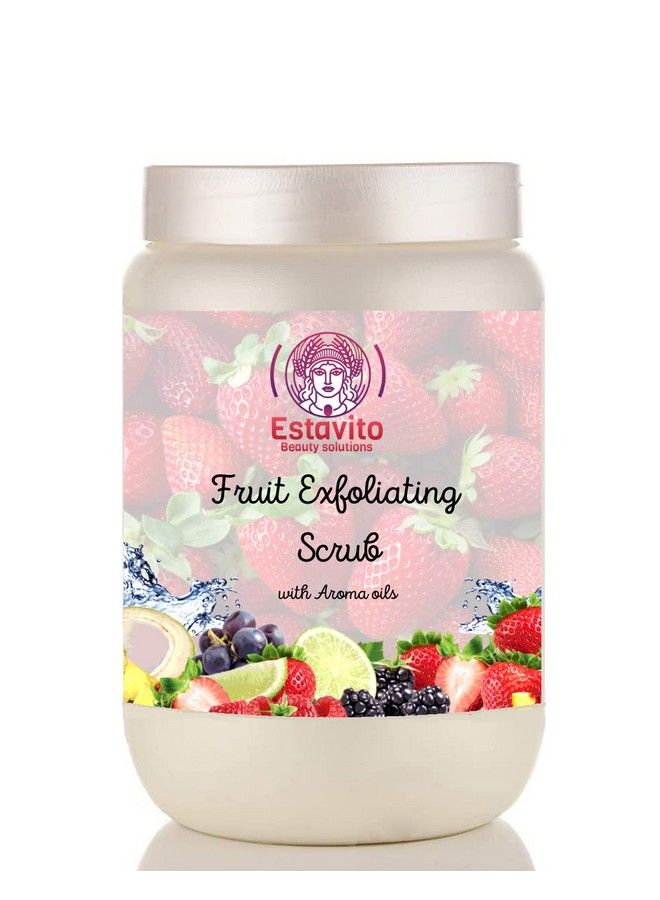 Fruit Scrub With Bear Berry And Grape Seed Extracts 1000Gms For Tan Removal And Instant Glow For All Skin Types