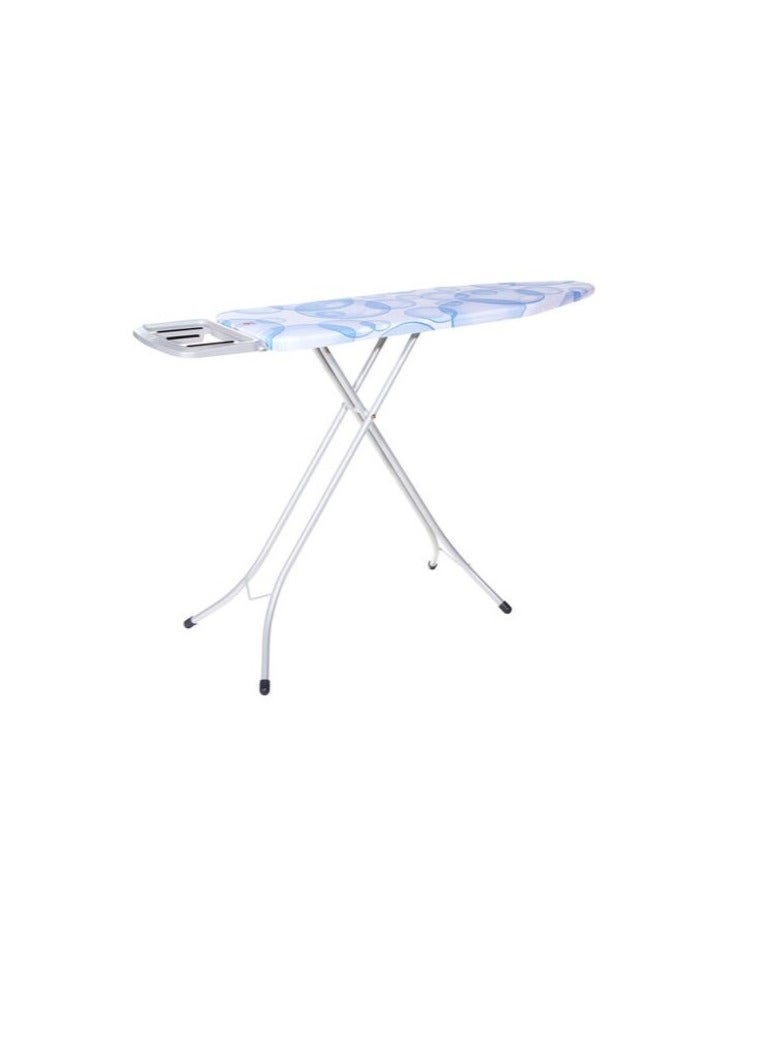 High-Quality Foldable Portable Ironing Board With Steam Iron Rest Blue/White 110x34cm