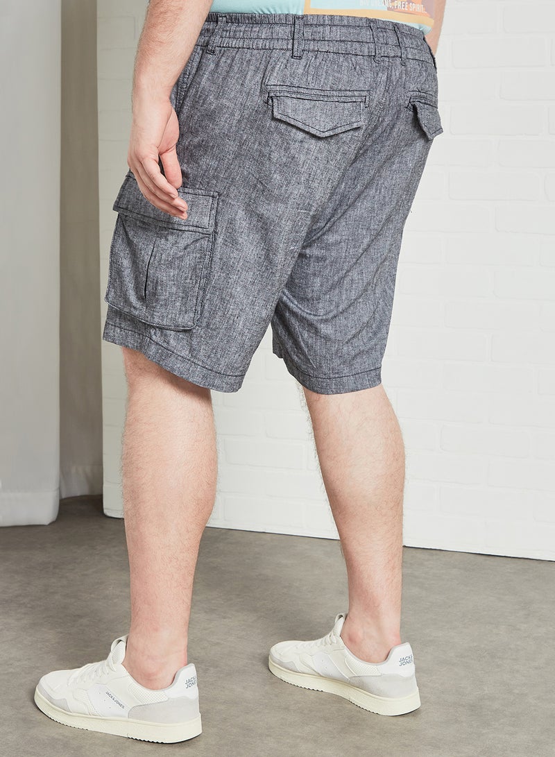 Plus Size Cargo Shorts Grey