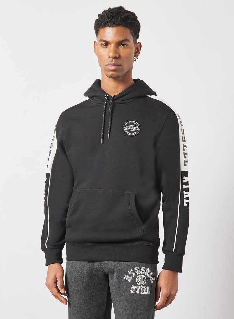 Contrast Sleeve Panel Hoodie Black