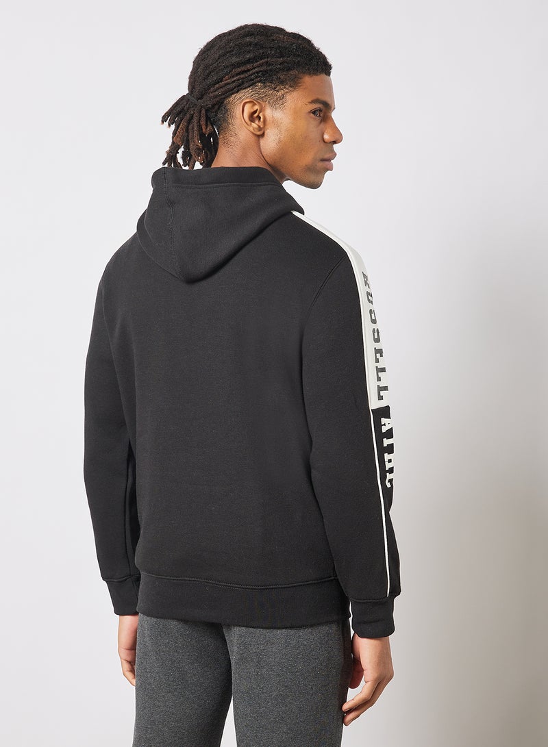 Contrast Sleeve Panel Hoodie Black