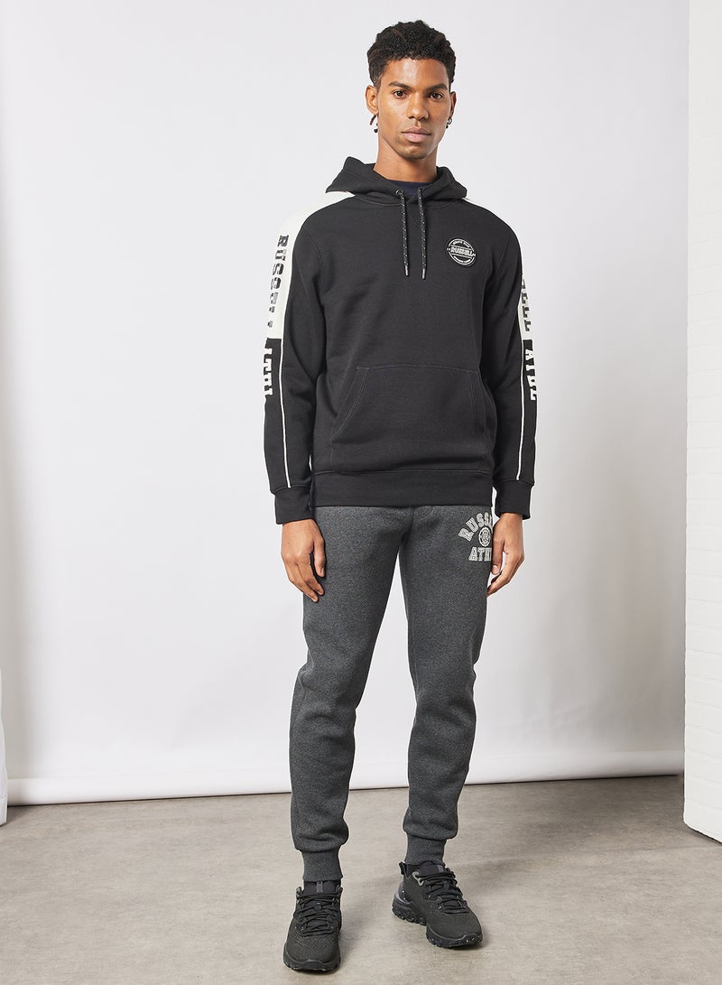 Contrast Sleeve Panel Hoodie Black