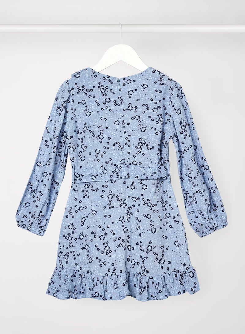 Kids/Teen Georgie Frill Dress Blue