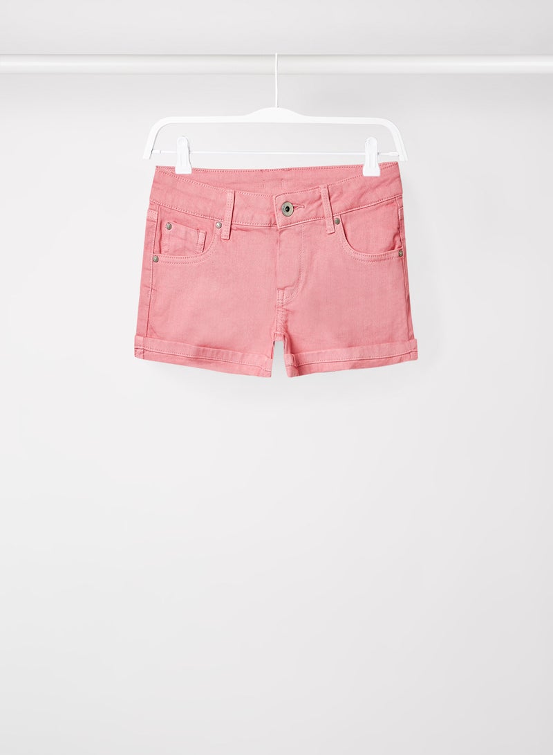 Kids/Teen Roll Up Hem Shorts Pink