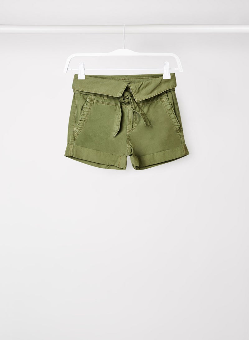Kids/Teen Bow Belt Shorts Green