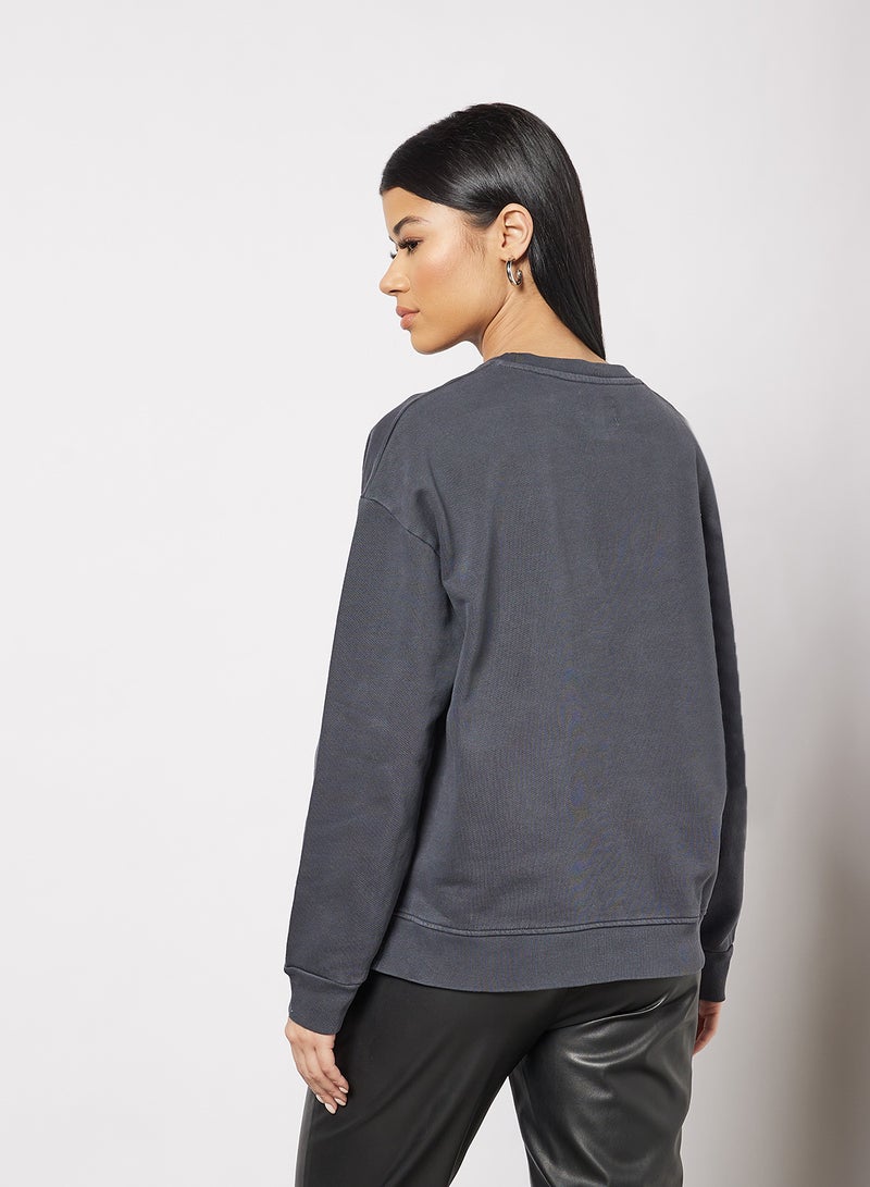 Evita Textured Sweatshirt Grey