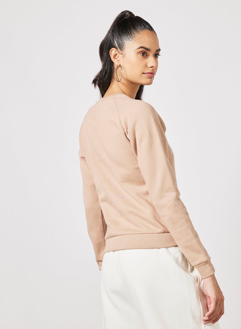 Logo Raglan Sweatshirt Beige