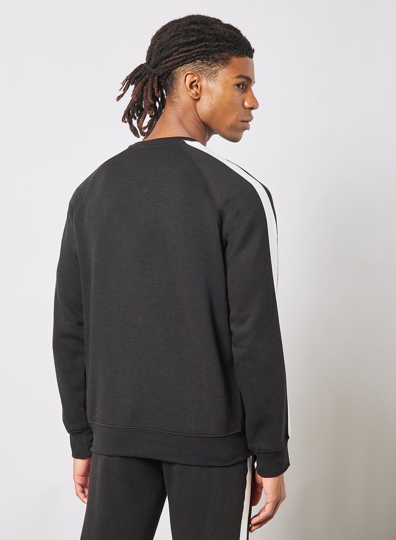 Contrast Stripe Sweatshirt Black