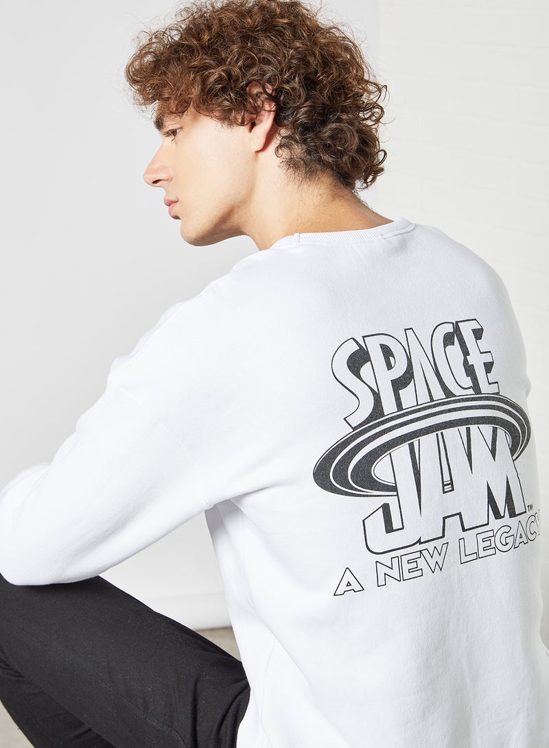 Space Jam Crew Neck Sweatshirt White
