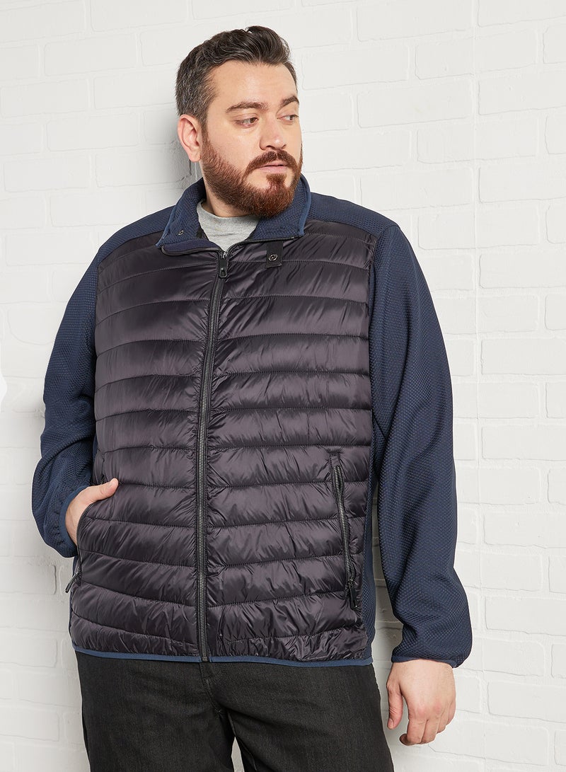Plus Size Quilted Puffer Jacket Black