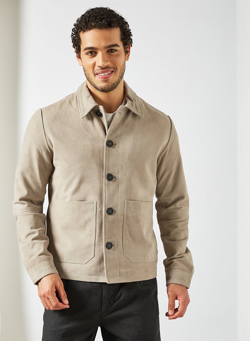 Button Front Jacket Grey
