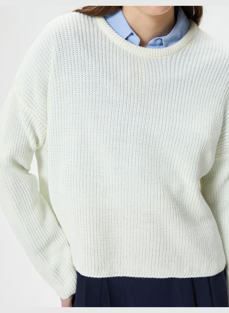 Basic Knit Sweater Long Sleeve Crew Neck