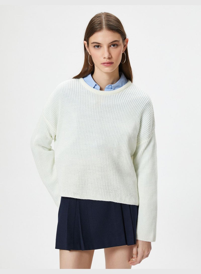 Basic Knit Sweater Long Sleeve Crew Neck