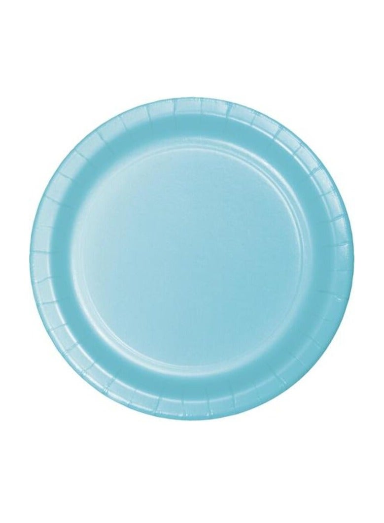 Creative Converting- Touch Of Color Pastel Blue Round Luncheon Plates 7in 24pcs< >Pastel Blue< >