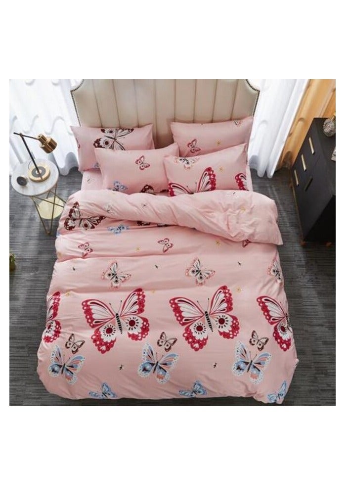 DEALS FOR LESS - Single Size, Duvet Cover , Bedding Set of 4 Pieces, Butterfly Design