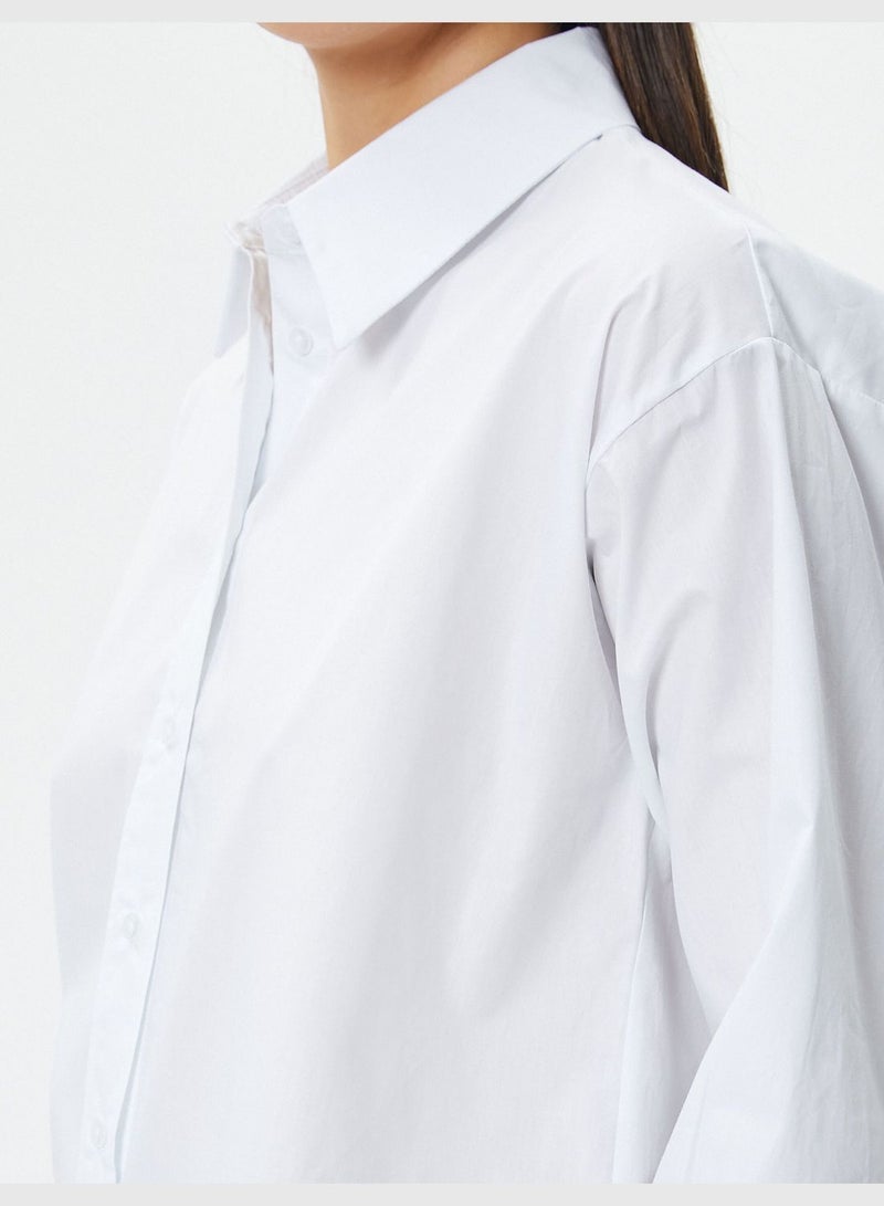 Cotton Buttoned Long Sleeve Basic Shirt