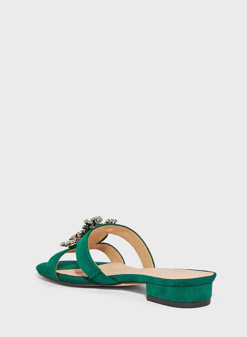 Open Toe Strap Low Heel Sandals