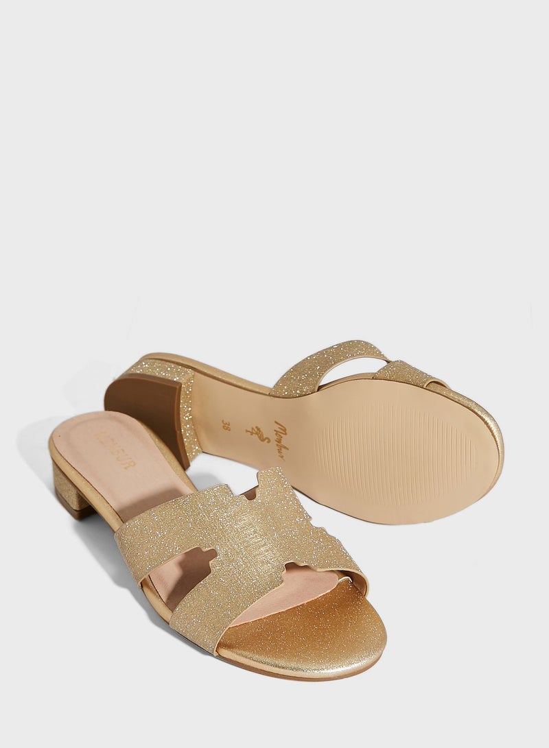 Mule Capra Low Heel Sandals