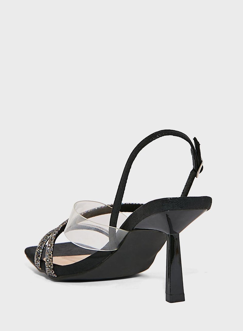 Ankle Strap Mid Heel Sandals