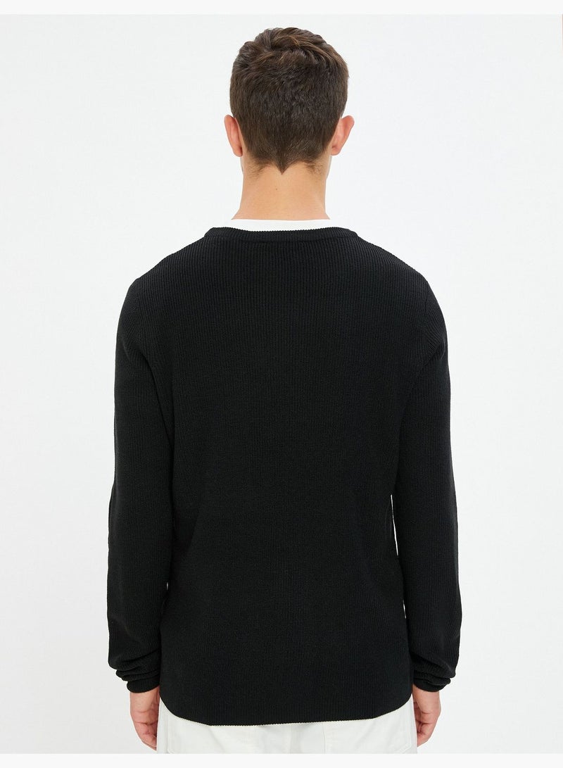 Knitwear Sweater Textured Crew Neck Long Sleeve