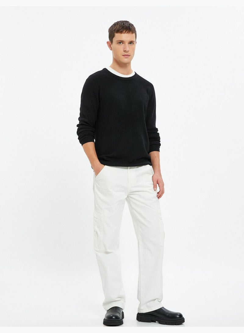 Knitwear Sweater Textured Crew Neck Long Sleeve