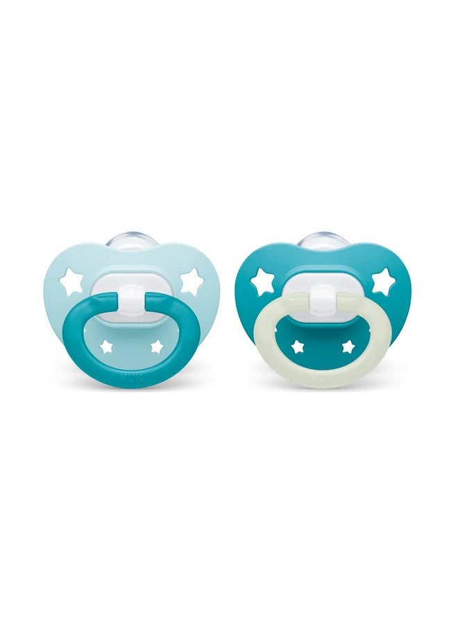 ; Orthodontic Pacifiers ; 06 Months ; Best Pacifier For Breastfed Babies ; Bpa Free ; Glows In The Dark ; 2Pack (Signature Neutral)