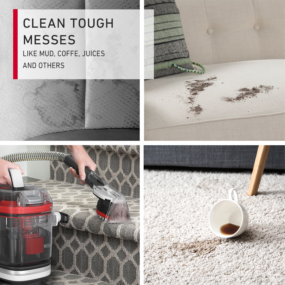 Cleanslate Complete Carpet & Upholstery Powerful, Multi-purpose Spot Cleaner, Stain Remover, Portable 400 W CDSW-MPMC Red