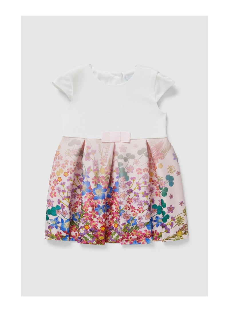 Baby Girls Scuba Hem Printed Skirt Dress