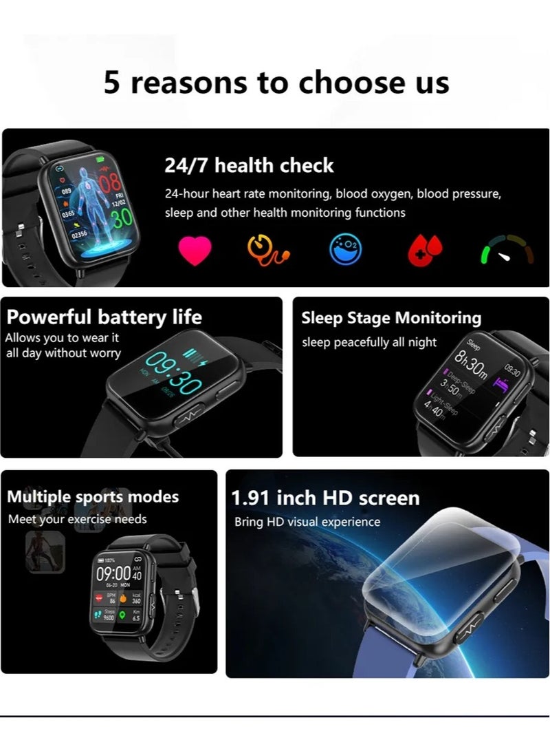 Accurate Measure Blood Sugar Smart Watch Men ECG+PPG Heart Rate Blood Oxygen Health Smartwatch Women Sport Watches( Mesh Belt Strap With 1Extra Strap )