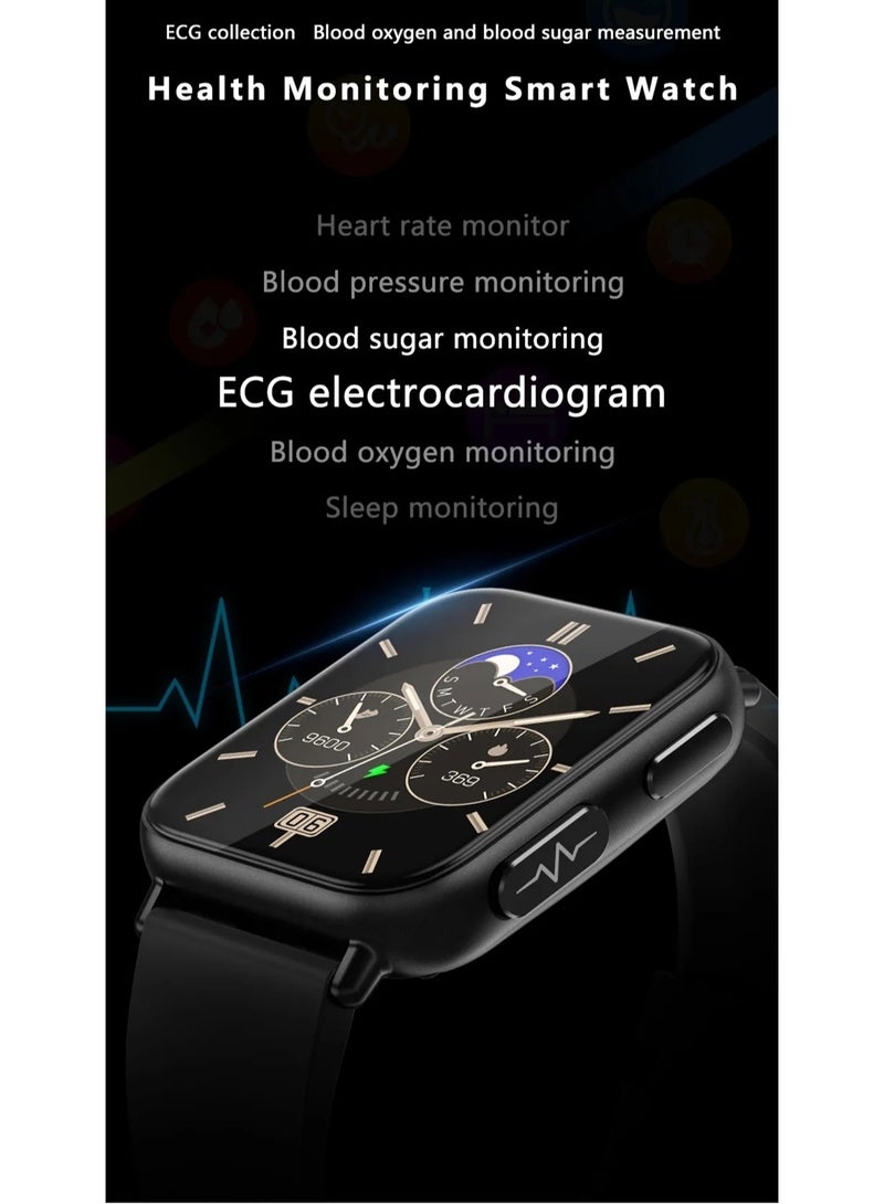 Accurate Measure Blood Sugar Smart Watch Men ECG+PPG Heart Rate Blood Oxygen Health Smartwatch Women Sport Watches