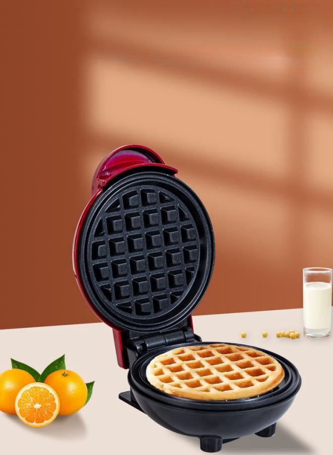 350W Mini 4 Inch Waffle Maker Machine for Individuals, kids party, Paninis, Hash Browns, Other On the Go Breakfast, Lunch,or Snacks, with Easy to Clean, Non-Stick Sides,Quick Breakfast, Burger - Red