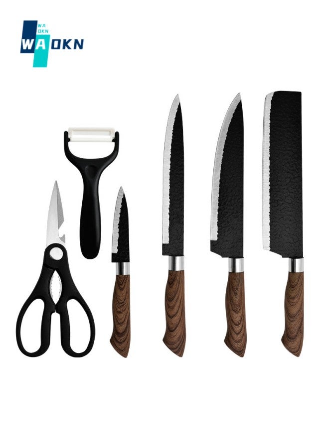 Kitchen Knife Set, 6-Piece Kitchen Sharp Knife Set, Non-Stick Anti-Slip Stainless Steel Chef Knife Set for Home Use