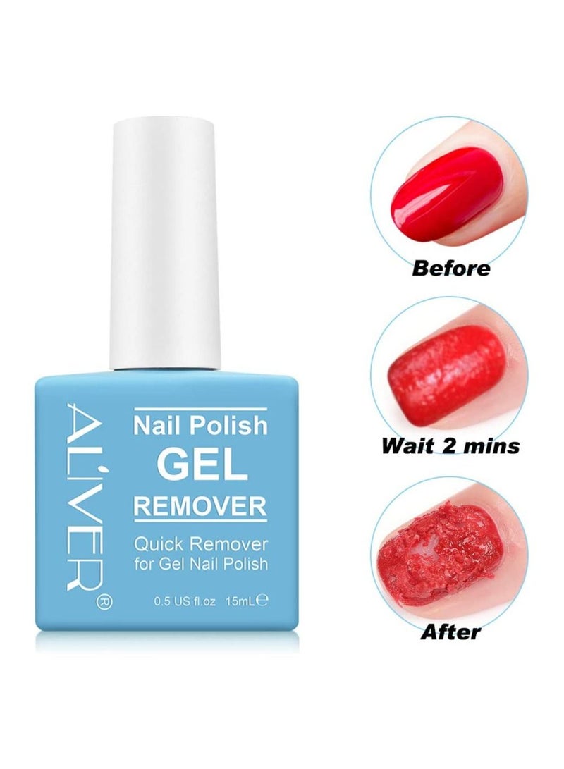 Magic Nail Polish Remover, Professional Nail Gel Polish Remover, In 3 mins Quickly Removes Soak-Off Gel Polish UV Art Nail Lacquer Don't Hurt Nails