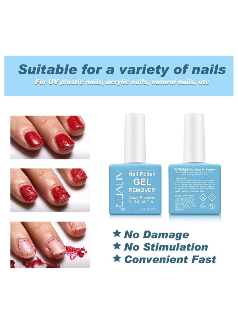 Magic Nail Polish Remover, Professional Nail Gel Polish Remover, In 3 mins Quickly Removes Soak-Off Gel Polish UV Art Nail Lacquer Don't Hurt Nails