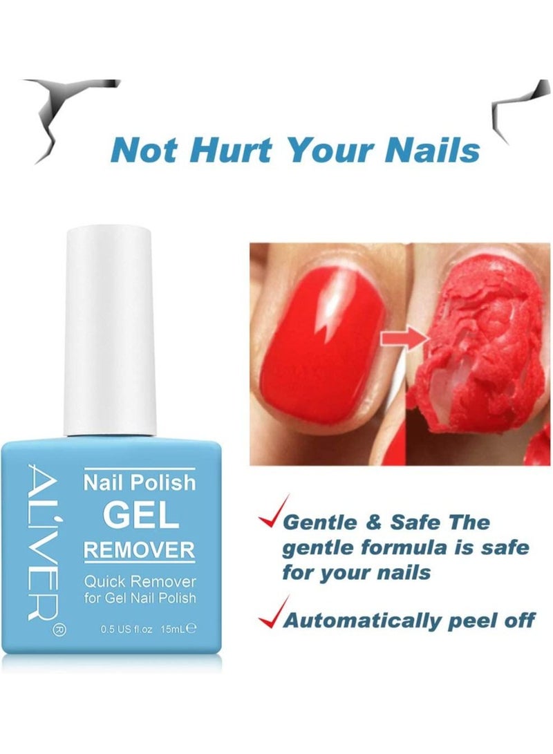 Magic Nail Polish Remover, Professional Nail Gel Polish Remover, In 3 mins Quickly Removes Soak-Off Gel Polish UV Art Nail Lacquer Don't Hurt Nails