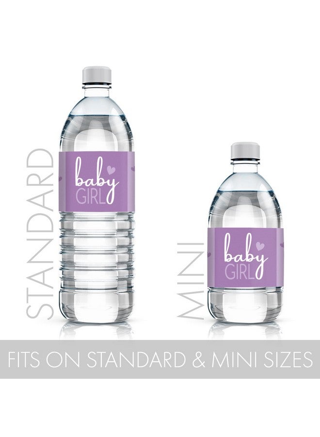Purple It’S A Girl Baby Shower Water Bottle Labels Sweet Baby Girl Themed Waterproof Wrappers 24 Count