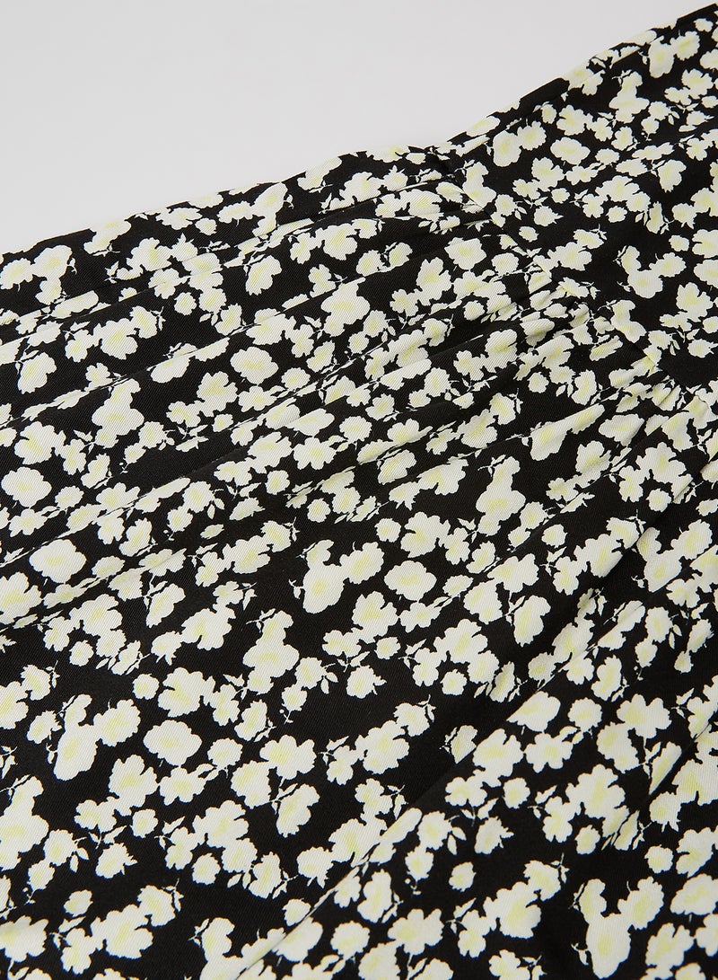 Kids/Teen Floral Print Dress Black