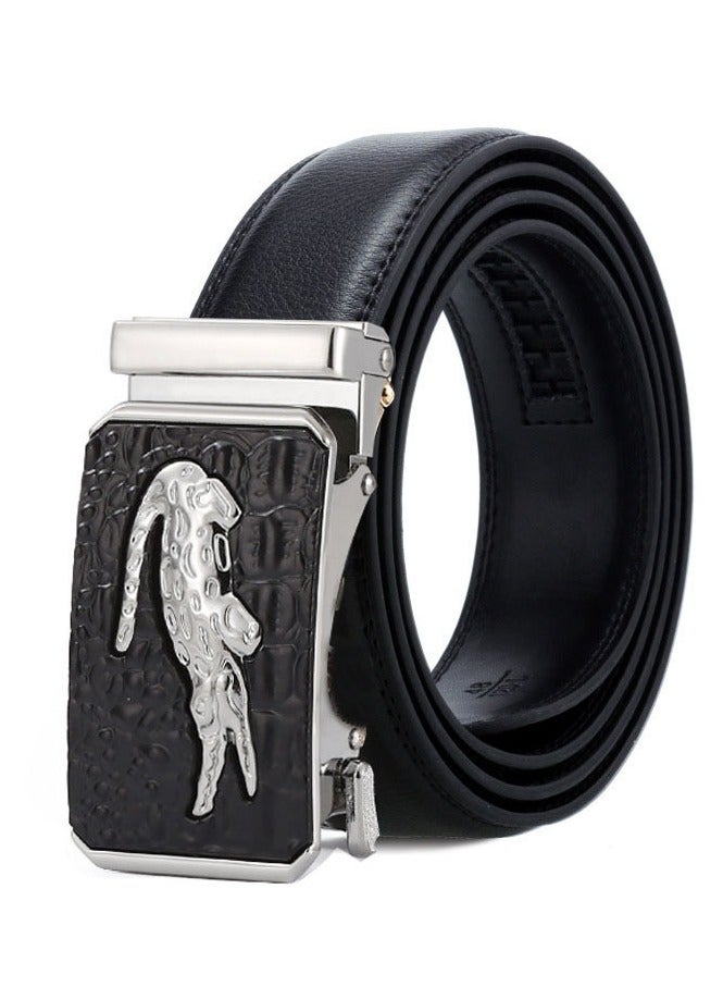 Genuine Leather Belt Crocodile Pattern Belt