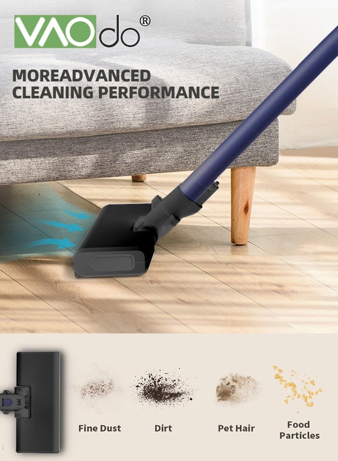 4PCS Cordless Vacuum 11000Pa Cleaner Long Runtime of 40 mins Comes with Anti-mite Brush Head Two Suction Powers are Adjustable Silent Vacuum Cleaner Black