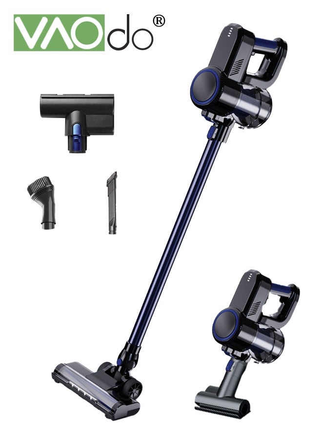 4PCS Cordless Vacuum 11000Pa Cleaner Long Runtime of 40 mins Comes with Anti-mite Brush Head Two Suction Powers are Adjustable Silent Vacuum Cleaner Black