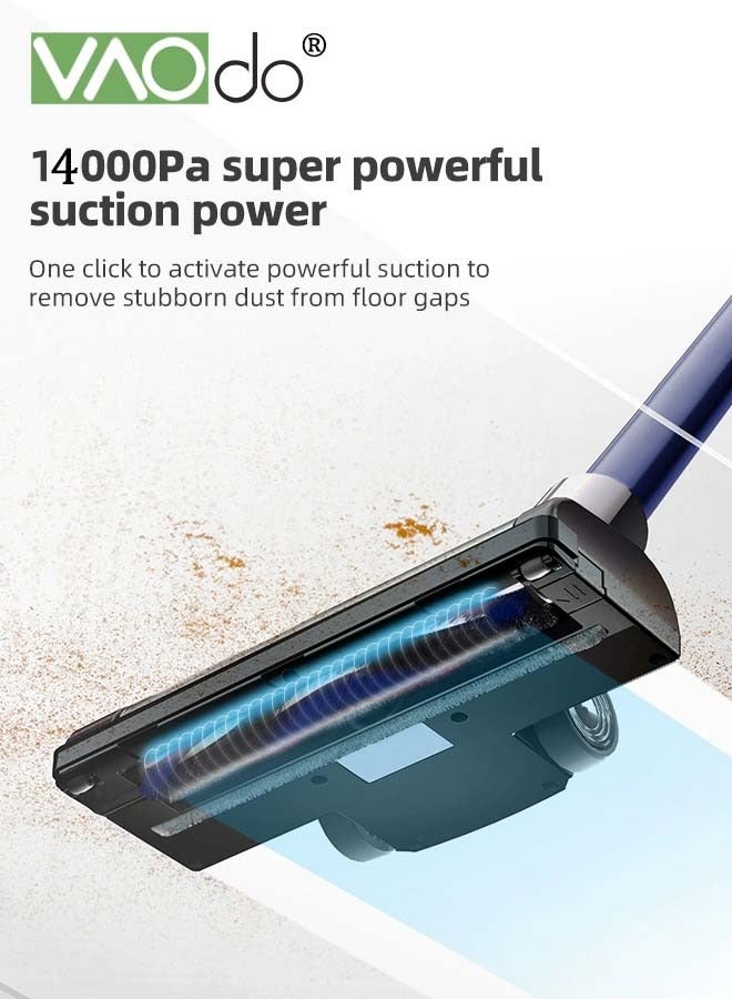 4PCS Cordless Vacuum 11000Pa Cleaner Long Runtime of 40 mins Comes with Anti-mite Brush Head Two Suction Powers are Adjustable Silent Vacuum Cleaner Black