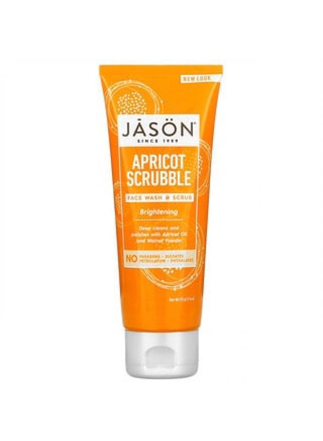 Jason Natural Brightening Apricot Scrubble Facial Wash & Scrub 4 oz