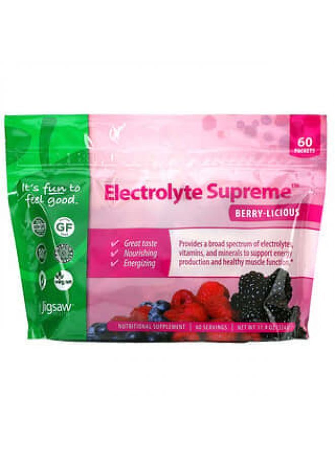 Jigsaw Health Electrolyte Supreme Berry-Licious 60 Packets 11.4 oz (324 g)